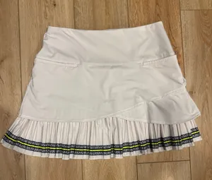 Lucky in Love- White Pleated Tennis Skirt with Trim thumbnail 1