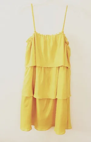 Ella Moss Yellow Ruffle Mini Dress thumbnail 1