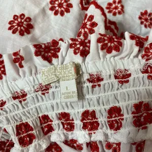 Gianni Bini Red Eyelet Embroidered Blouse thumbnail 3