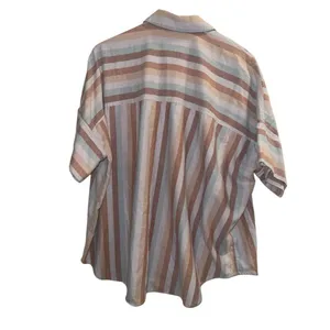 ✨Madewell Flannel Courier Sz XL Shirt in Sunrise Stripe✨ thumbnail 6