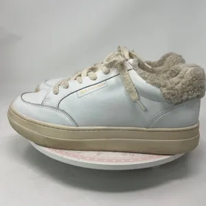 SAM EDELMAN Wess Sneaker Women 10 White Leather Faux Shearling‎ Platform Low Top thumbnail 4