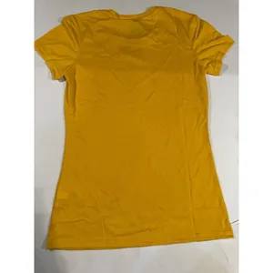 Nike Dri-FIT Women's XS Yellow Short Sleeve Solid Polyester T-Shirt (F43) thumbnail 9
