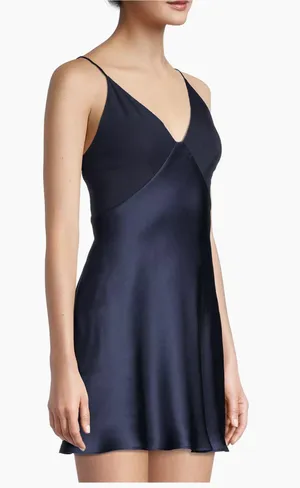 Essentials Satin Chemise Navy thumbnail 3