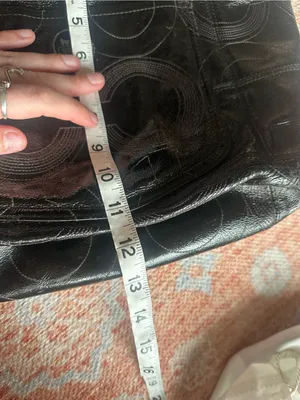 Y2K vintage coach Alex stitched patent leather tote black thumbnail 4