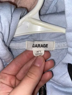 Garage Light Blue Cropped Hoodie thumbnail 4