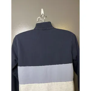 J. Galt Sweatshirt Womens Med Navy Colorblock 1/4 Zip Fleece Mock Neck Pullover thumbnail 6