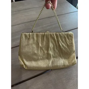 Vintage Gold Metallic‎ Evening Clutch Bag 1950-1960’s Formal Purse Cocktail Bag thumbnail 2