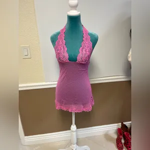 Vintage Victoria’s Secret Teddy‎ M bubblegum Pink Sheer Lace Babydoll Lingerie thumbnail 11