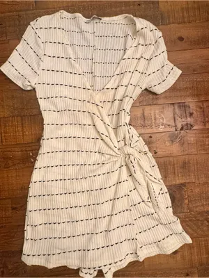 ZARA Striped Wrap Dress thumbnail 2