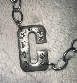 Stamped Initial Necklace Silver thumbnail 2