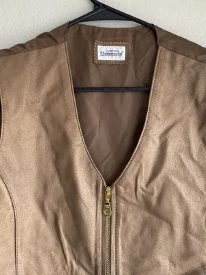 Newport Styleworks 100% Leather Brown Copper Leather Women’s vest Sz XL thumbnail 9