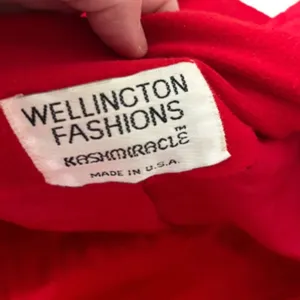 VTG Wellington fashions Red Double-Breasted Kashmiracle Peacoat Size L Vegan thumbnail 7