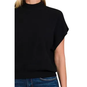 Zenana Mock‎ Neck Short Dolman Sleeve Sweater thumbnail 3