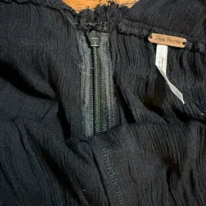 Free People Black Wide Leg Jumpsuit Deep V Neck Boho Flowy‎ Silhouette Sz S thumbnail 12
