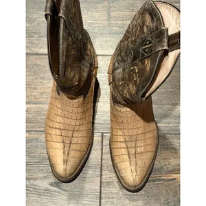 Correcaminos Caiman Belly Exotic Leather Western Cowboy Boots Tan Brown MEX 27.5 thumbnail 10