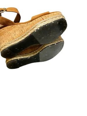 Cool Planet by Steve Madden Cork Wedge Espadrille Sandals Camel Size 7 thumbnail 5