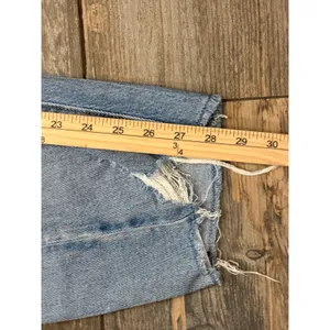BKE Billie Slim Fit High Rise Horseshoe Barrel Jeans Light Wash Distressed 22x28 thumbnail 8