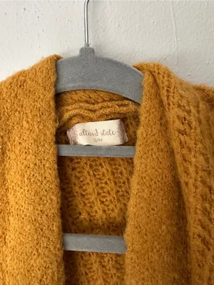 Altar'd State Mustard Open-Front Knit Cardigan thumbnail 4