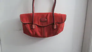 Mini flap over purse handback pocketbook velvety bag in red. thumbnail 2