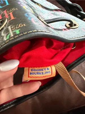 Dooney & Bourke Black Multicolor DB Logo Drawstring Shoulder Bag thumbnail 7