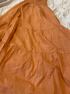 needii smocked dress orange 100% cotton thumbnail 2