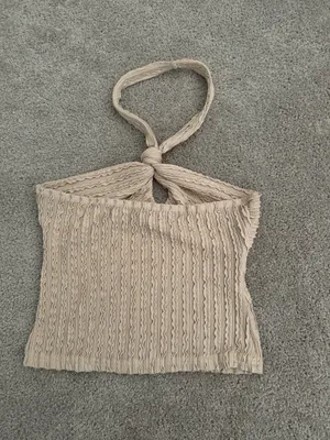 Beige Halter Top Tan thumbnail 2