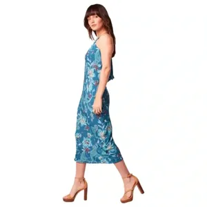 New B.O.G. COLLECTIVE BAND OF THE FREE Teal Floral Sleeveless Midi Dress XS thumbnail 4