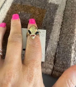Gold Mouse with Tail‎ Ring Costume Jewelry thumbnail 1