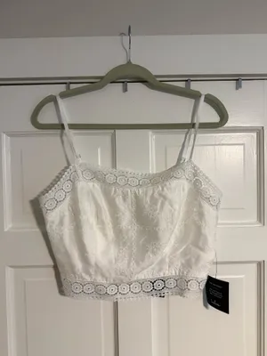 Lulus White Crop Top Lace thumbnail 3