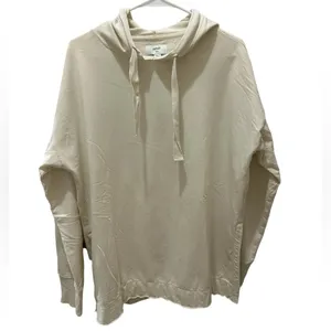 AERIE long sleeve oversized hooded sweatshirt size Medium cream color 100% thumbnail 2
