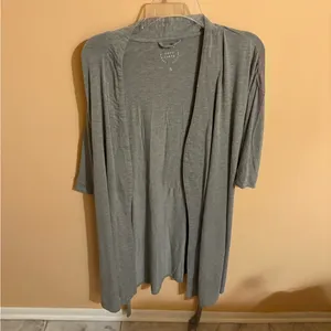 Cozy Earth Bamboo Stretch-Knit Kimono Robe in Gray thumbnail 5