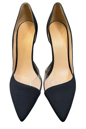 Club Monaco Grow grain Black Ribbed Heels Illusion Accent Size 39 thumbnail 1