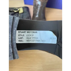 Stuart Weitzman Brown Leather Tall Boots – Brass Ring Hardware – Size 6 thumbnail 8