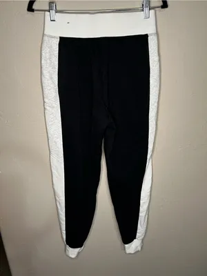 Nike Air Woman’s BB Black White Heather Colorblock HR Sweat‎ Pant Jogger Pants thumbnail 8