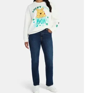 Disney‎ Winnie the Pooh Lucky Bear St Patricks Day Sweatshirt Cream NWT Size M thumbnail 5
