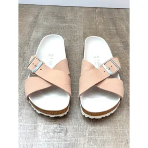 Birkenstock Siena Big Buckle Leather Nubuck Slides Sandals Light Pink Womens 40 thumbnail 7
