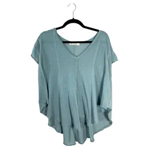 Free People We the Free Sammie V Neck Short Sleeve Flowy High Low Tee Shirt XS thumbnail 5