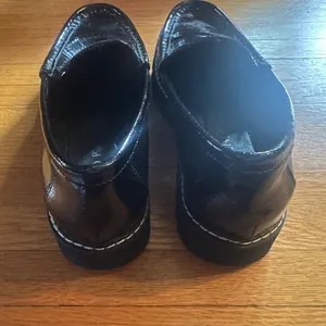 Donald Pliner Hope Platform Loafers in Black Patent Vegan Leather, Size 8.5 M thumbnail 6
