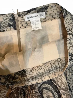 Roommates Y2K Beige & Black Floral & Paisley Print Skort Sz S thumbnail 6