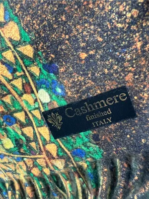 Cashmere High Quality Scarf Shawl Art The Kiss Gustav Klimt Made Italy thumbnail 2