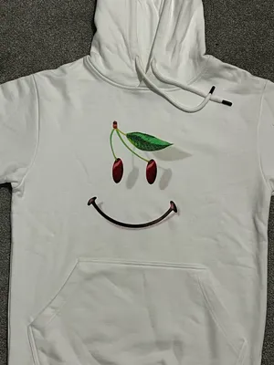 Arket White Pullover Hoodie with Yellow Label thumbnail 2