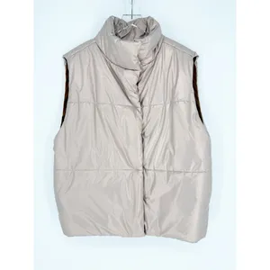 Fabletics Oversized Reversible Puffer Vest Women's Size L Pink Tan Gorpcore‎ thumbnail 2