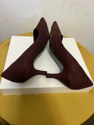 East 5th Wine Suede Pointed Toe Pumps thumbnail 5