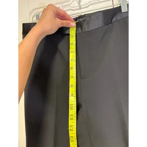 Zara Women's Black Tuxedo Dress Pants Satin Waistband Size L thumbnail 4