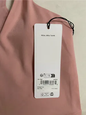 Alo Airbrush Real Bra Tank Racerback Cropped Sports Bra Top Vintage Pink XXS thumbnail 4