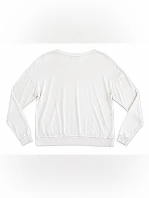Wildfox Stop and Smell the Ocean Sweatshirt Women S White Graphic USA Made thumbnail 7