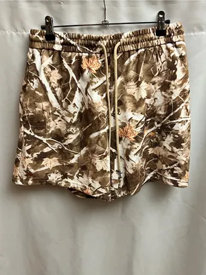 BTFBM Women’s Medium Brown Woodland Camo Sweat Shorts Drawstring NWT Pockets thumbnail 2