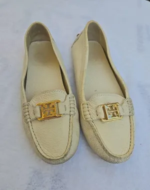Tory Burch Kendrick Gold Pebbled Leather Moccasin Drivers Driving Loafers 5.5 M thumbnail 1