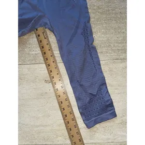 Gymshark Energy Seamless Perforated Cropped High Rise‎ Gray Leggings thumbnail 3
