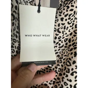 Who What Wear Womens‎ Cheetah Leopard Print Ruffle Tiered Midi Dress Tan Black L thumbnail 8